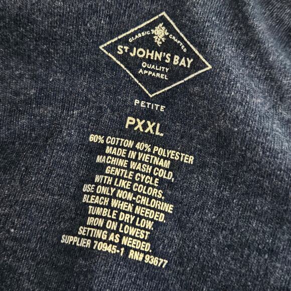 Blue Mock Neck Long Sleeve Tee Size Petite XL - Picture 3 of 3